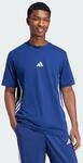 adidas Herren Essential Three Stripes Single Jersey Shirt, Dark Blue/White, M