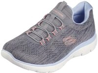Skechers Damen Summits Fun Flare Turnschuhe, Grey Mesh/Pink & Blue Trim, 36.5 EU