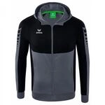 Erima Herren Six Wings Trainingsjacke mit Kapuze (1032207), Slate Grey/schwarz, M