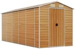 vidaXL Ger&auml;tehaus Hellbraun 191x470x198 cm Verzinkter Stahl