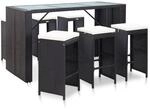 vidaXL Gartenbar Set 7-TLG. mit Auflagen Theke Bar Tresen Gartentheke Bartisch