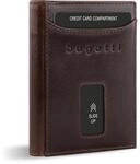 bugatti Secure Slim Mini B&ouml;rse Spezial mit XL-M&uuml;nzfach und RFID-Schutz aus Leder,