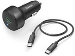 Hama Auto-Schnellladeger&auml;t mit Ladekabel USB-C, PD, 25 W, 1 m, Schwarz