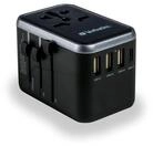Verbatim Universal Reiseadapter UTA‑04, Steckdosenadapter mit 3 USB‑A, 2 USB-C