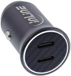 InLine USB-C KFZ-Ladeger&auml;t, 33W, 4,8A, 2X USB-C Dual, mit wei&szlig;em LED-Licht,