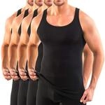 HERMKO 3000 4er Pack Herren Tank Top - 100% Bio-Baumwolle, Unterhemd in Feinripp -