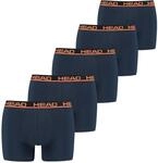 HEAD Herren Basic Boxers Boxer Shorts (5er Pack), Peacoat/orange, L