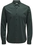 ONLY & SONS Herren Onsrobin Button Under Ls Stretch Shirt Langarmhemd, Darkest