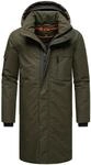 STONE HARBOUR Herren warmer Wintermantel lang mit abnehmbarer Kapuze und...