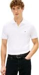 Tommy Hilfiger Herren Poloshirt Kurzarm Liquid Essential aus Baumwolle, Wei&szlig;