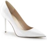 Pleaser Damen CLAS20/W Pumps, Wei&szlig;e Lacklederoptik, 39 EU