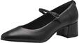 Tamaris Damen Pumps mit Blockabsatz Leder, schwarz, 40 EU