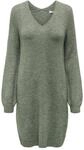 JdY Damen Jdyelanora L/S V-neck Dress Knt Noos Strickkleid, Kalamata /Detail:melange,