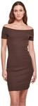 Urban Classics Damen Kleid Ladies Off Shoulder Rib Dress, Schulterfreies Kleid f&uuml;r