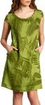 Caspar SKL027 knielanges Elegantes Damen Sommer Leinenkleid bis Gr&ouml;&szlig;e 50,