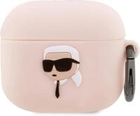 Karl Lagerfeld KLA3RUNIKP H&uuml;lle f&uuml;r Airpods 3 Rosa Silicone Karl Head 3D