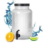Getr&auml;nke Spender mit Zapfhahn - 5 Liter - Glas Wasserspender mit Schraubverschluss -
