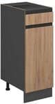 Vicco K&uuml;chenunterschrank R-Line, Goldkraft Eiche, 30 cm J-Shape, ohne Arbeitsplatte,