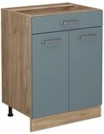 Vicco K&uuml;chenunterschrank R-Line, Blau-Grau, 60 cm mit Schublade, ohne...