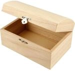 Create Crafts 575440 Creativ Schatztruhe aus Holz mit gebogenem Deckel und