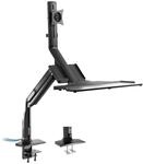 InLine Workstation-Tischhalterung mit Lifter, ergonomische Monitorhalterung mit USB