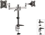 Maclean MC-714 2-Fach Tischhalterung Monitorarm 360&deg; Dual Monitorhalterung 13-27"