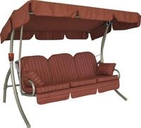 ANGERER Hollywoodschaukel Ibiza Bordeaux-Creme gestreift | Gartenschaukel Made in
