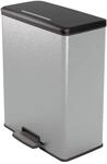 Curver Deco Bin Duo Tretm&uuml;lleimer, Metallic Silber &ndash; Soft-Close-Deckel, 2