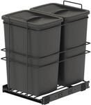 Emuca - Recycling-Beh&auml;lter f&uuml;r die K&uuml;che, 2 x 35 L, Bodenbefestigung und