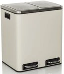 hjh OFFICE M&uuml;lleimer 2x15L CLEAN IX M&uuml;lltrennsystem mit 2 F&auml;cher, Abfalleimer