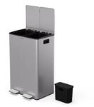 Klarstein moderner K&uuml;chen-M&uuml;lleimer 60 L (2x30 L), Abfalltrennung, mit...