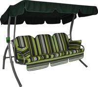 ANGERER Hollywoodschaukel Ibiza gr&uuml;n gestreift | Gartenschaukel Made in Germany,
