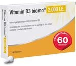 Vitamin D3 biomo 60 Tabletten 2.000 I.E., bei erh&ouml;htem Bedarf | unterst&uuml;tzt