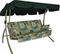 ANGERER Hollywoodschaukel Trend gr&uuml;n-orange gebl&uuml;mt | Gartenschaukel Made in