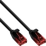 InLine 71211S Slim Patchkabel, U/UTP, Cat.6, schwarz, 1m