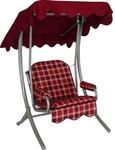 ANGERER Hollywoodschaukel 1-Sitzer Bordeaux kariert | Gartenschaukel Made in Germany,