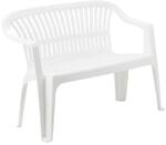 Stapelbare Au&szlig;enbank Monobloc, Made in Italy, 114x55x82 cm, Farbe Wei&szlig;