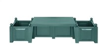 KHW 43003 Gartenbank "Berlin" inklusiv 2 Pflanzk&auml;sten, gr&uuml;n