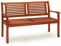 Casaria® Gartenbank Wetterfest Holz FSC® 320kg Belastbarkeit 2-Sitzer Armlehne