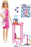 Barbie-Puppe Wissenschaftlerin und Zubeh&ouml;r mit Blonder Modepuppe, Labortisch,
