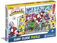 Clementoni Quiz-Bodenpuzzle Marvel Spidey 70x100 cm - Kinderpuzzle mit 24