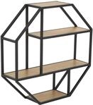 AC Design Furniture J&ouml;rn achteckiges Wandregal mit 3 Ablagen, Wildeiche-Optik mit