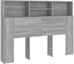 vidaXL Bettkopfteil und Wandschrank, Schlafzimmerm&ouml;bel, Sonoma, grau, 140 x 19...