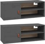 vidaXL Wandschrank 2 STK., H&auml;ngeschrank mit viel Stauraum, Schwebeschrank f&uuml;r
