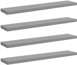 vidaXL Schwebende Wandregale 4 STK. Grau 120x23,5x3,8 cm MDF