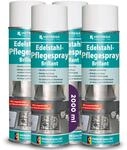 HOTREGA Edelstahl-Pflegespray Brillant | 4x 500ml | Reinigung & Schutz