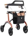 Saljol Carbon Rollator in Vollausstattung, 5,6 kg Leichtgewichtrollator mit Sitz,