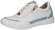 CAPRICE Damen Sneaker flach aus Leder mit Rei&szlig;verschluss, Blau (White/Lt.Blue), 37