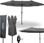 deluxe4home&reg; XXL Doppelsonnenschirm 4,5 x 2,6m Anthrazit I Sonnenschirm Extra...