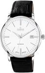 DUGENA Herren-Armbanduhr 7000190 Festa Klassik, Automatik, wei&szlig;es Zifferblatt,
